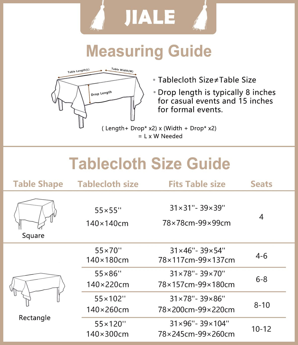 JIALE tablecloth is easy to care for with simple cleaning.