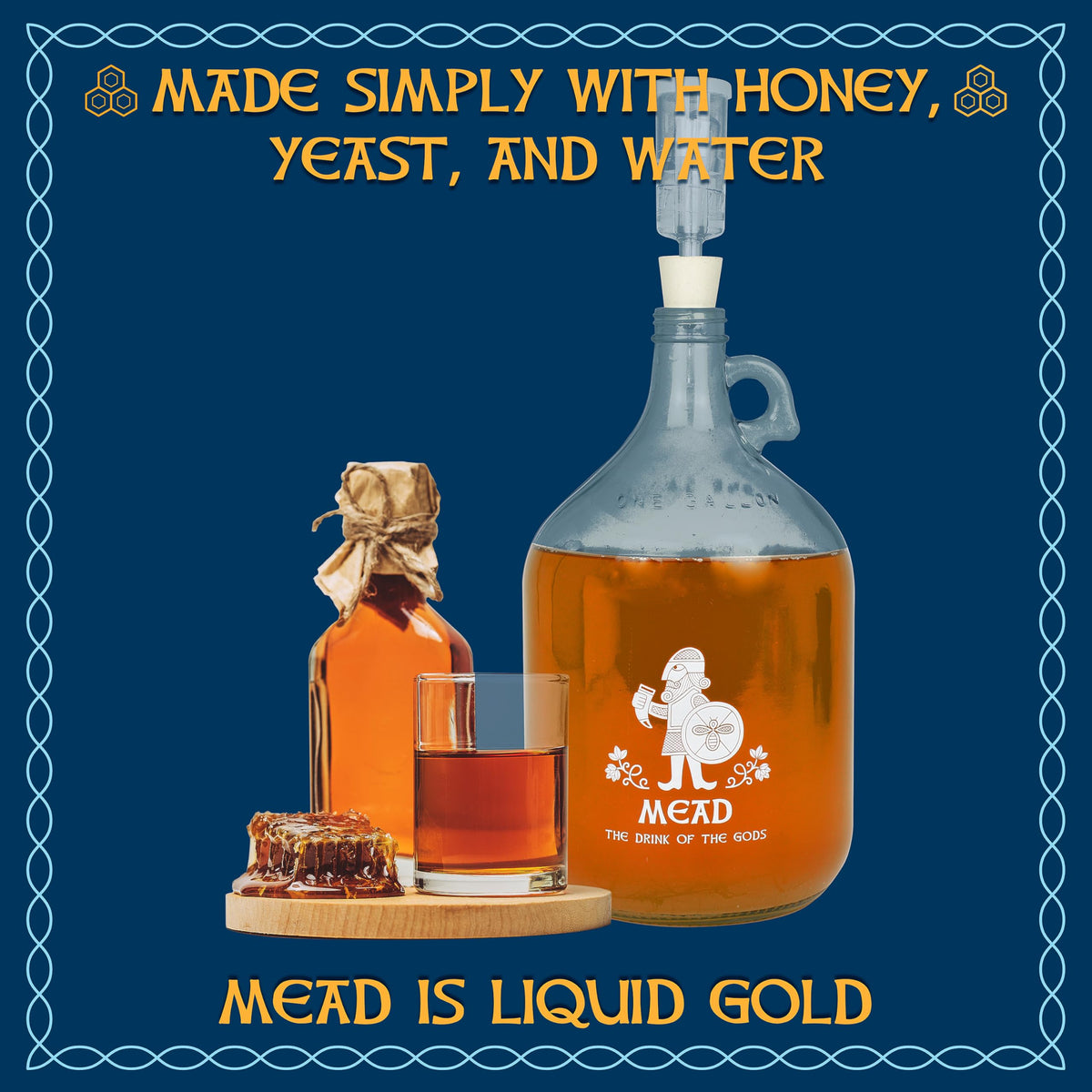 1-gallon mead jar with airlock shown for beginners' fermentation