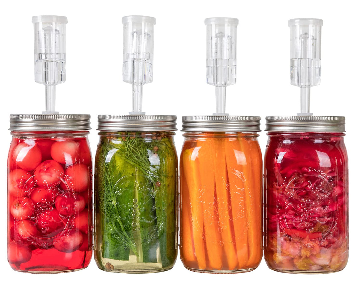 JILLMO fermentation lid for wide-mouth jars, set for easy home fermentation.