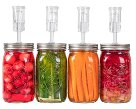 JILLMO fermentation lid for wide-mouth jars, set for easy home fermentation.