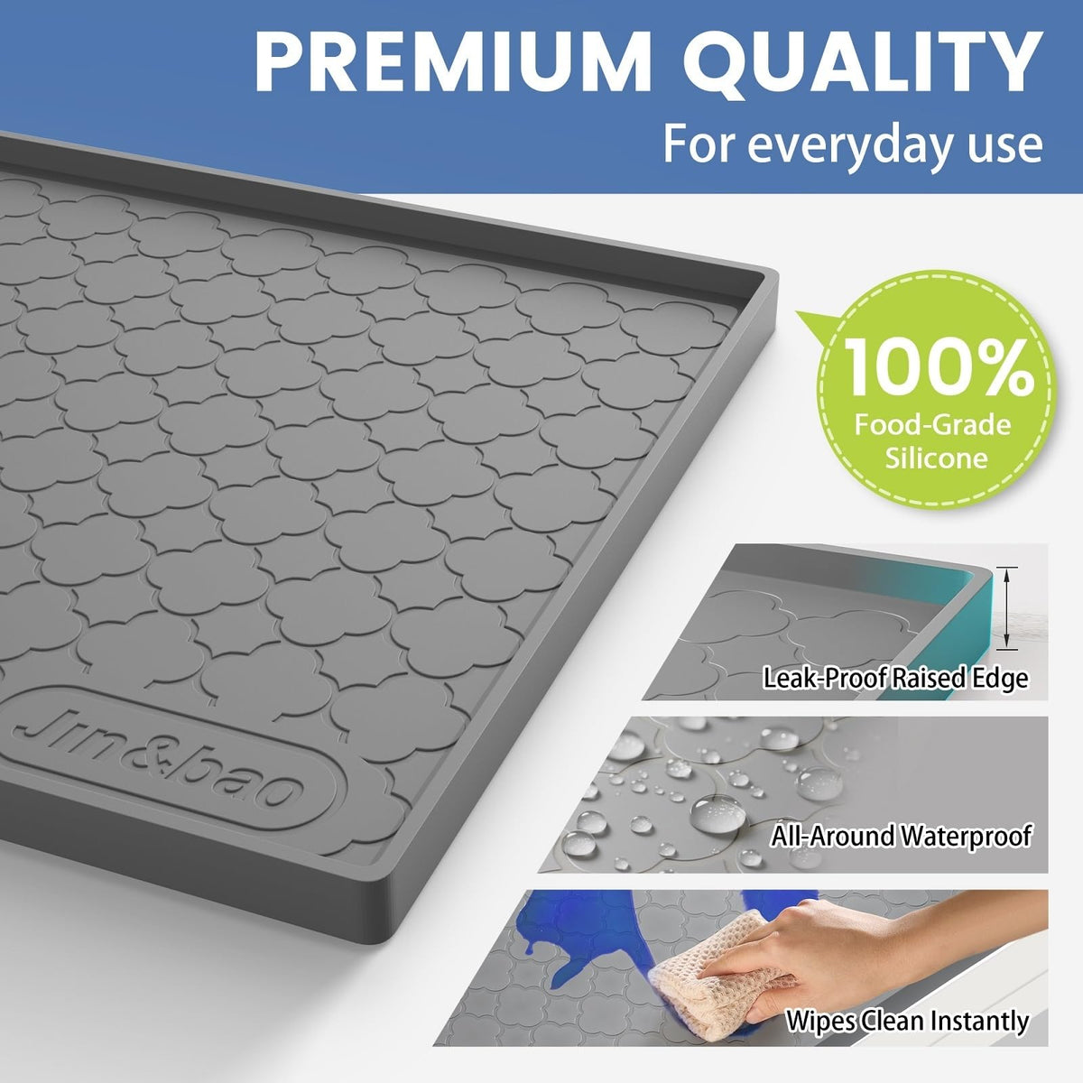 Jin&Bao one-piece silicone construction for seamless durability.