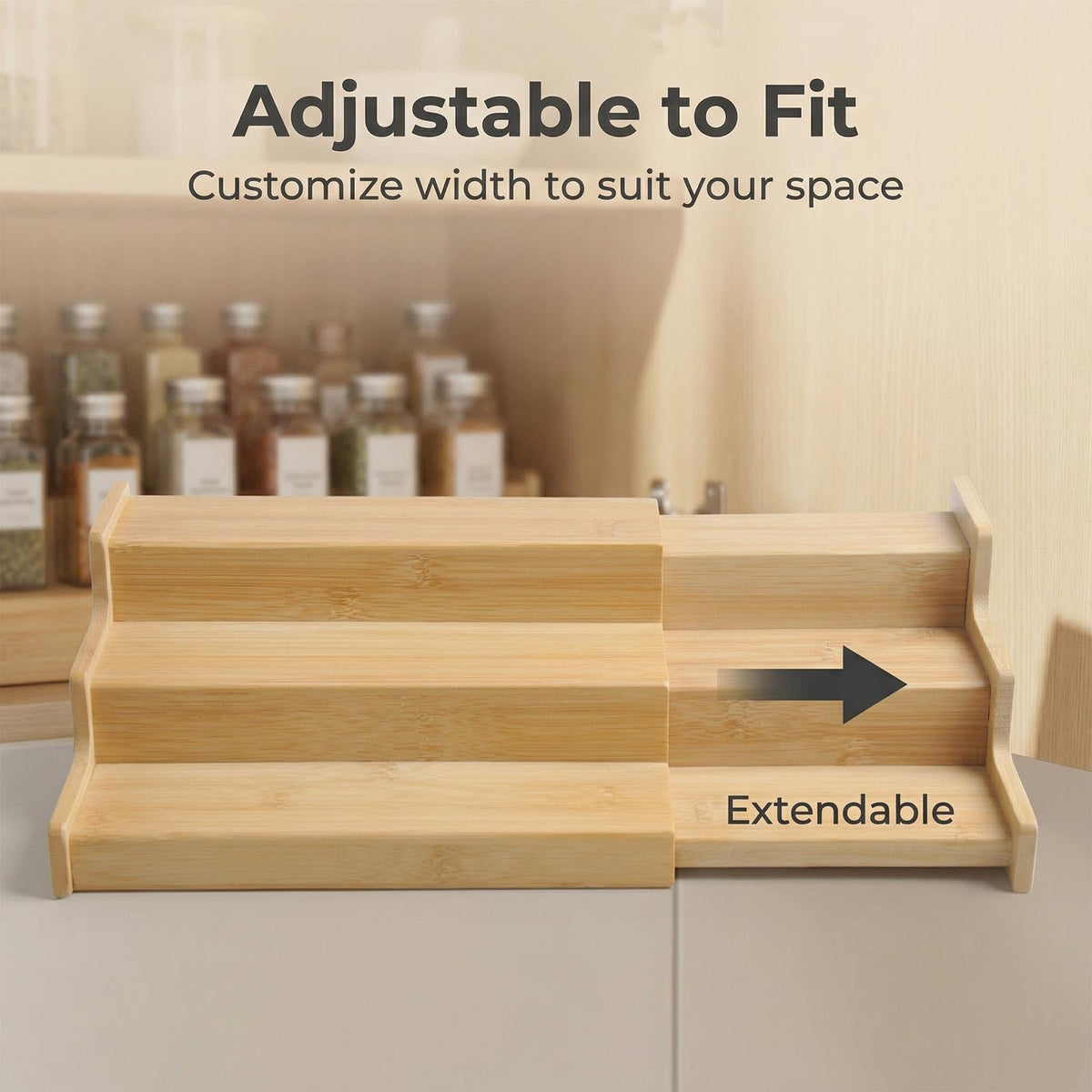 JinDoWin pantry-organization arrangement keeps jars visible and accessible.