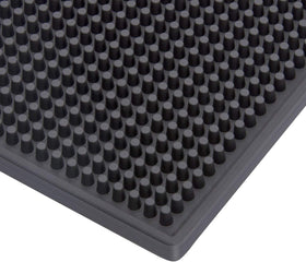 Jinmuxilll bar mat edge placement protects glassware from slipping.