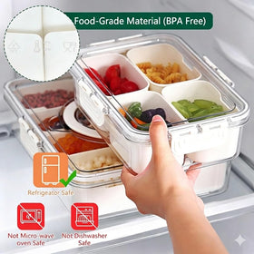 JINZORE Snackle Box divided tray showing four compartments
