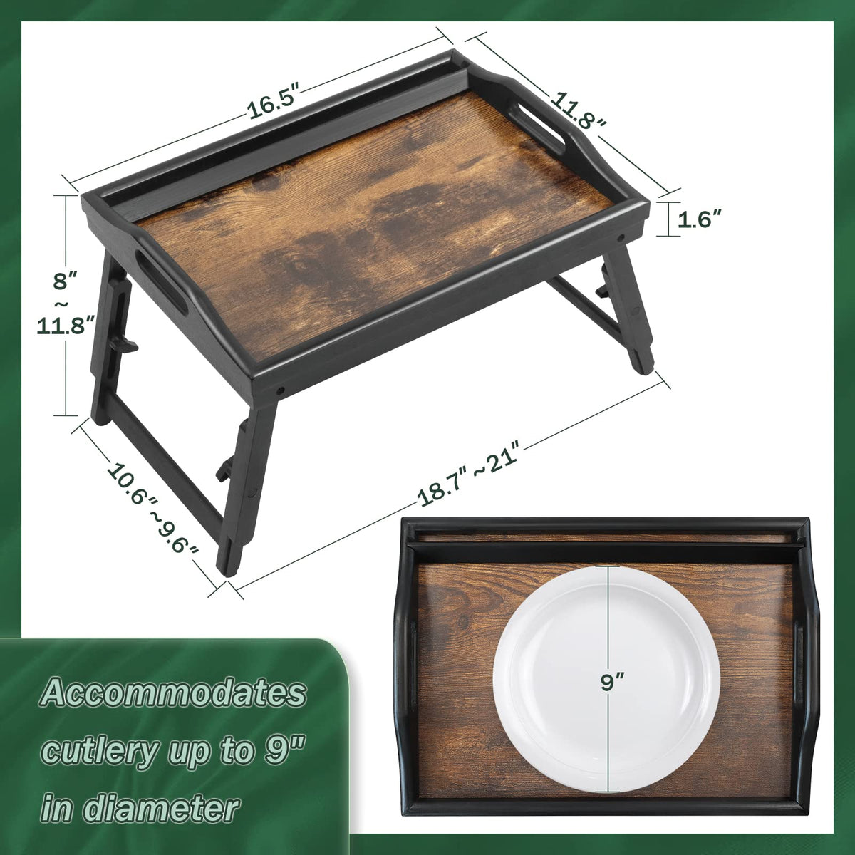 Easy to wipe clean; bamboo finish adds natural warmth