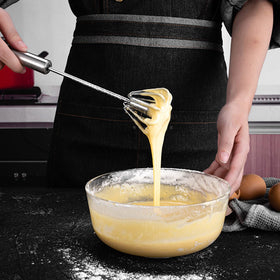 Versatile kitchen gadget set showing whisk sizes and accessories