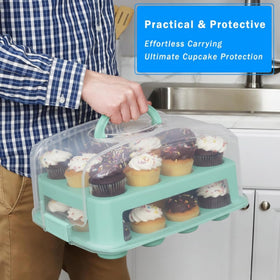 JOEY'Z tall carrier interior height 3.5 inches accommodates elaborate frosting and decorations.