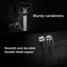 JOINGO front pocket and side mesh pockets for utensils and water bottles.