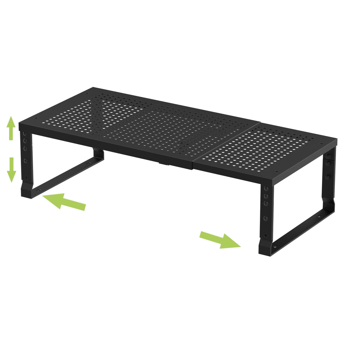 Jojocross expandable spice shelf demonstrates length adjustability for compact kitchens.