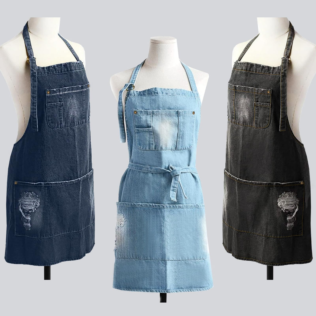 Jowcud denim apron easy to clean and long-lasting for everyday use.