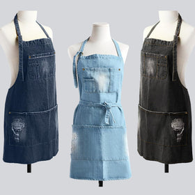 Jowcud denim apron easy to clean and long-lasting for everyday use.