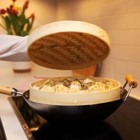 Joyce Chen 2-tier steamer elevates fish with tender texture