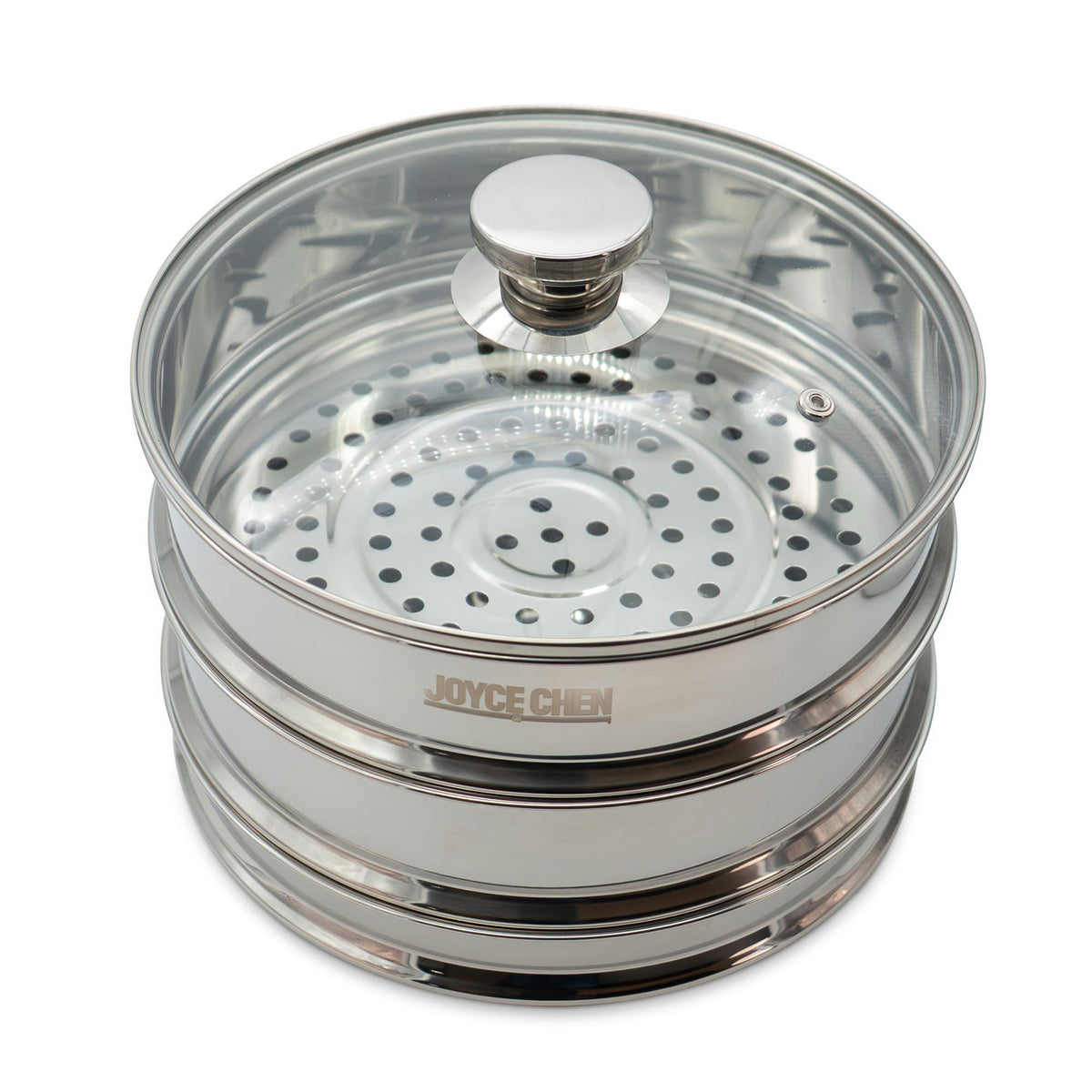 Joyce Chen steamer two-tier dumplings ready to steam for quick, healthy meals.
