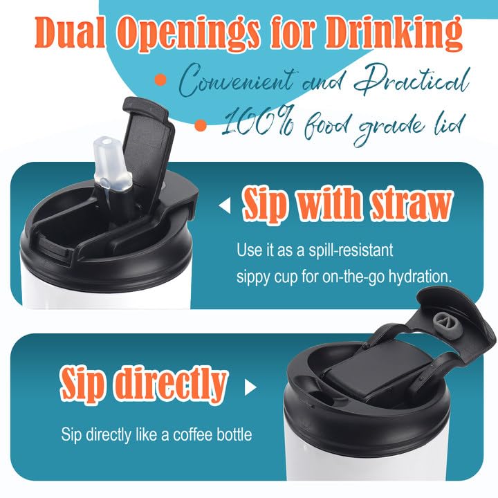 Joyclub dual-opening 20oz tumbler lid for flexible sipping options