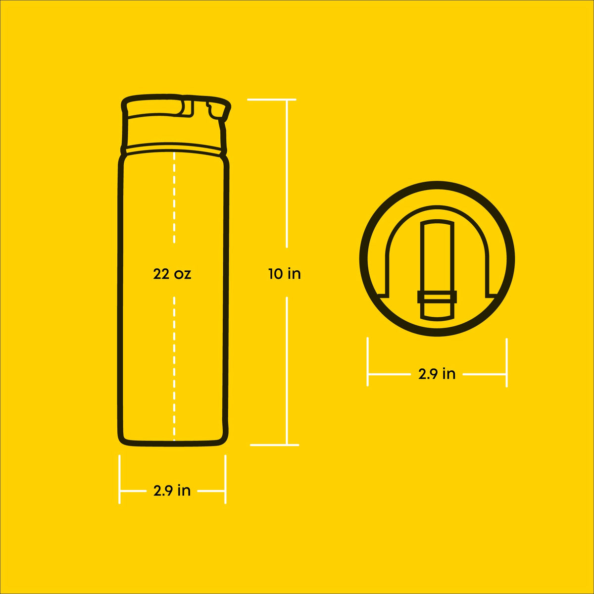 JoyJolt 22oz vacuum-insulated stainless steel bottle preserves temperature during activities.
