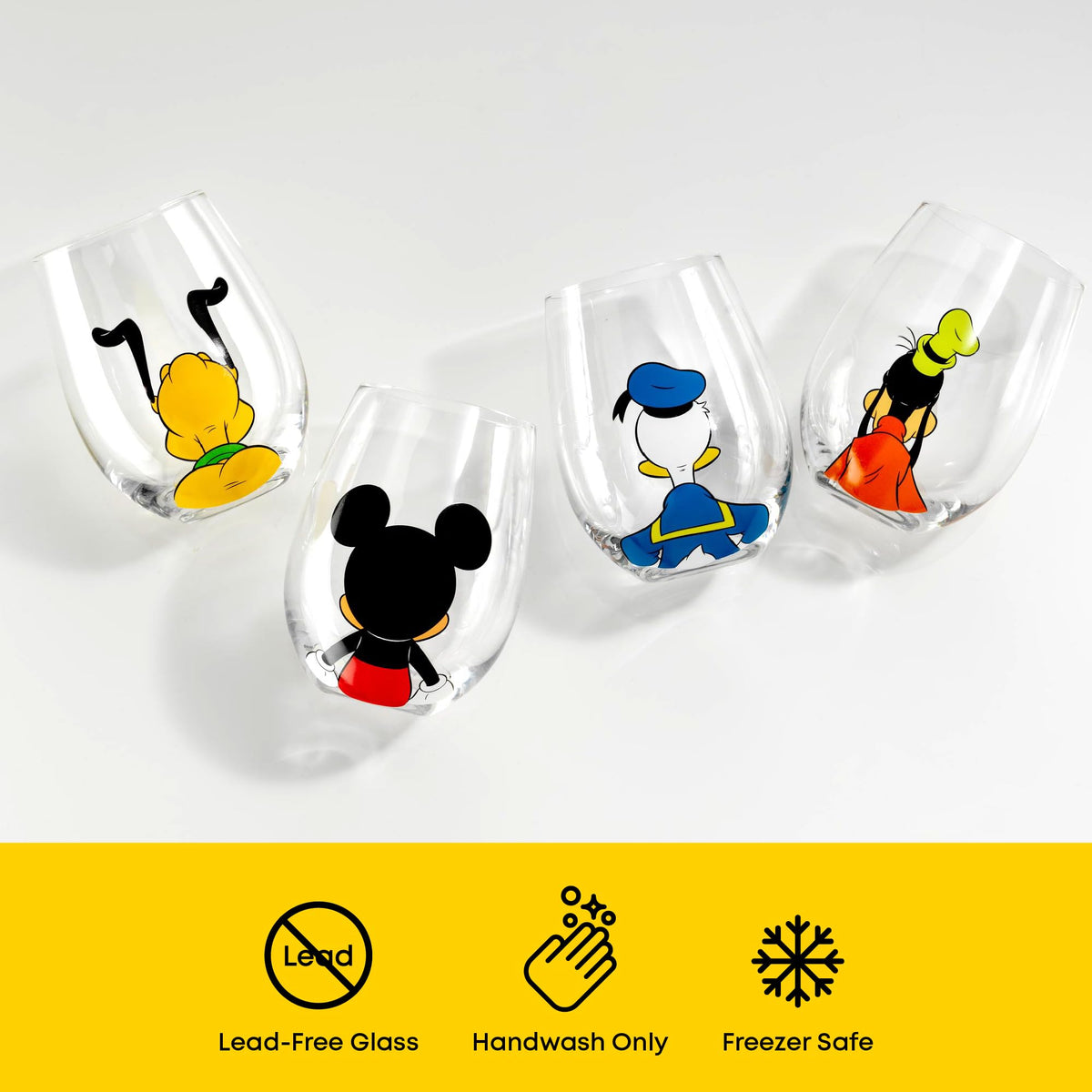 JoyJolt Goofy glass, stemless and easy to hold for daily sipping.