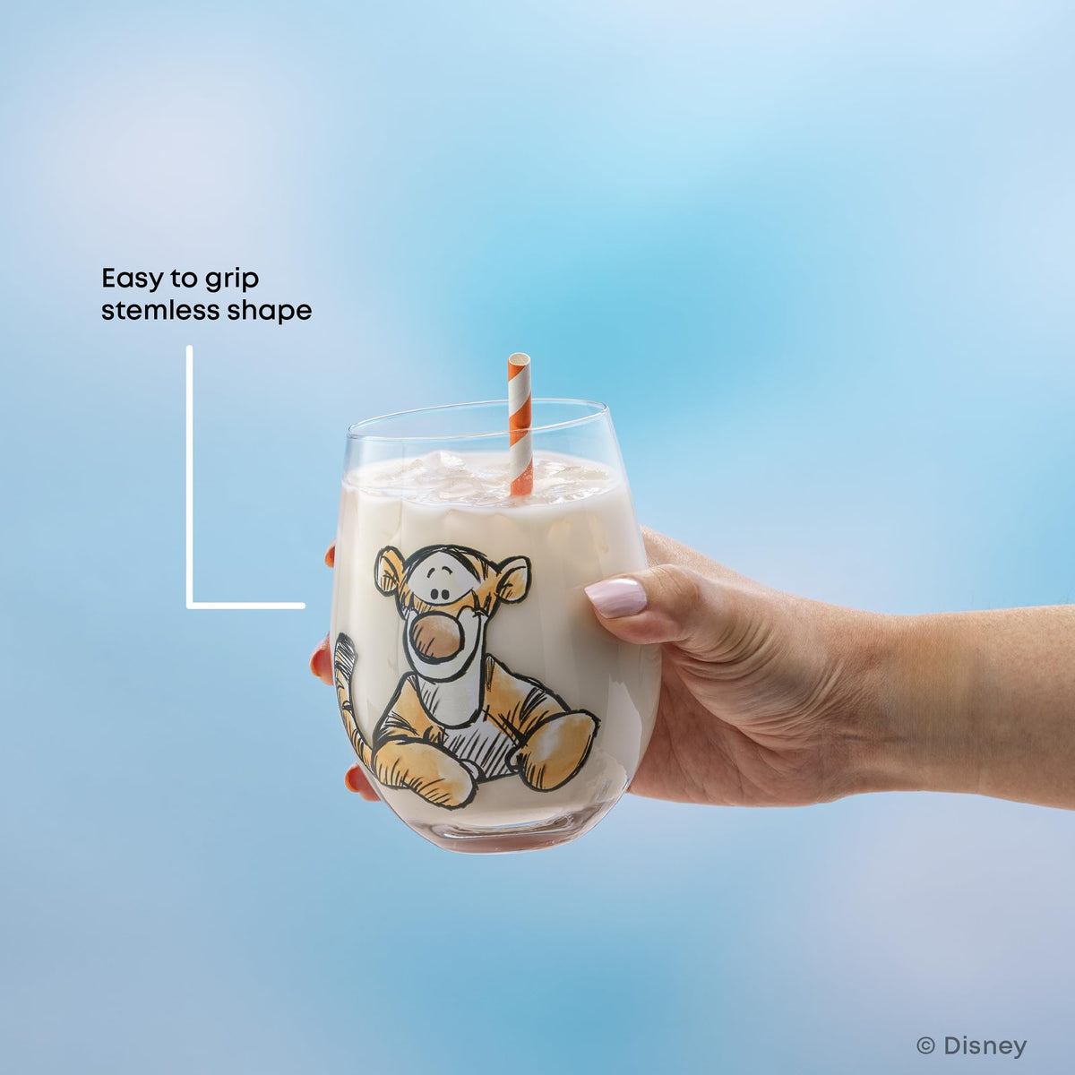 JoyJolt Winnie the Pooh Exploring a Classic 19oz glass is officially licensed Disney merchandise.