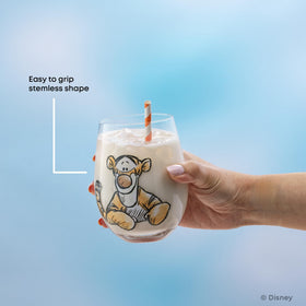 JoyJolt Winnie the Pooh Exploring a Classic 19oz glass is officially licensed Disney merchandise.