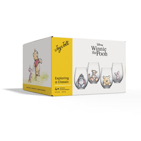 JoyJolt Winnie the Pooh Exploring a Classic 19oz glass stays vibrant with gentle handwash.