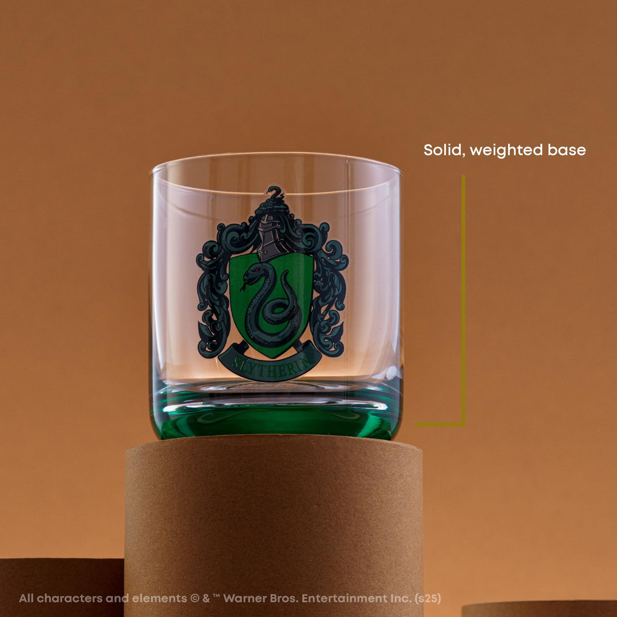 JoyJolt Harry Potter 4-pack front view glass set for gifting.