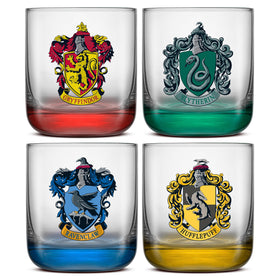 JoyJolt Harry Potter Gryffindor crest glass with colored base for daily use.