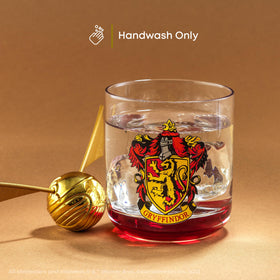 JoyJolt Harry Potter Ravenclaw crest glass with colored base for study sessions.