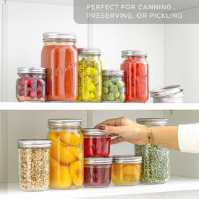 JoyJolt pickling jar with labels ideal for preserving homemade produce.