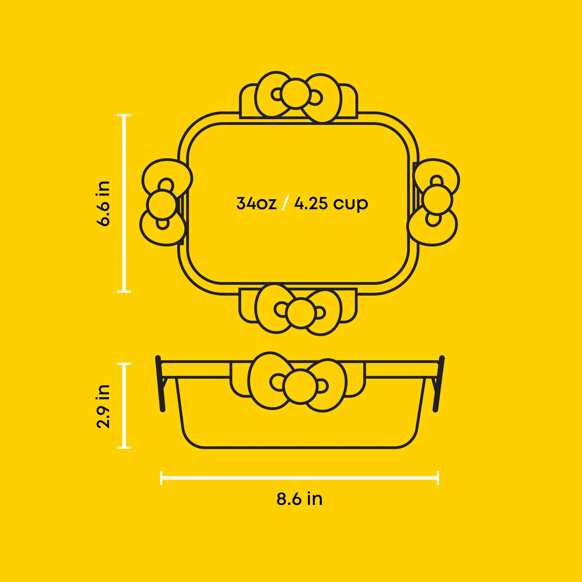 Clear borosilicate glass shows contents clearly for quick meal planning.
