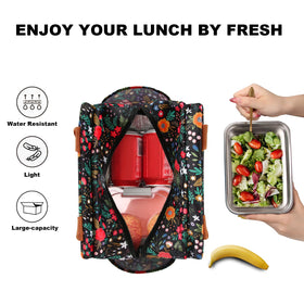 Joymee lunch bag side pockets for water bottles within easy reach