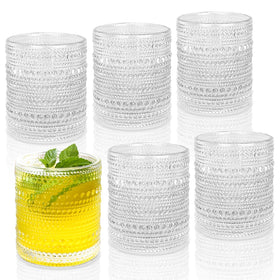 JPPSUJJ 10 oz hobnail cocktail glasses set of 6, ideal for elegant entertaining.