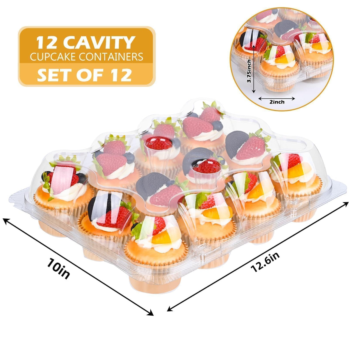 JPPSUJJ stackable cupcake boxes show off treats while saving space during transport.