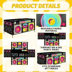 Jremreo neon 80s-90s print brightens tables for throwback events