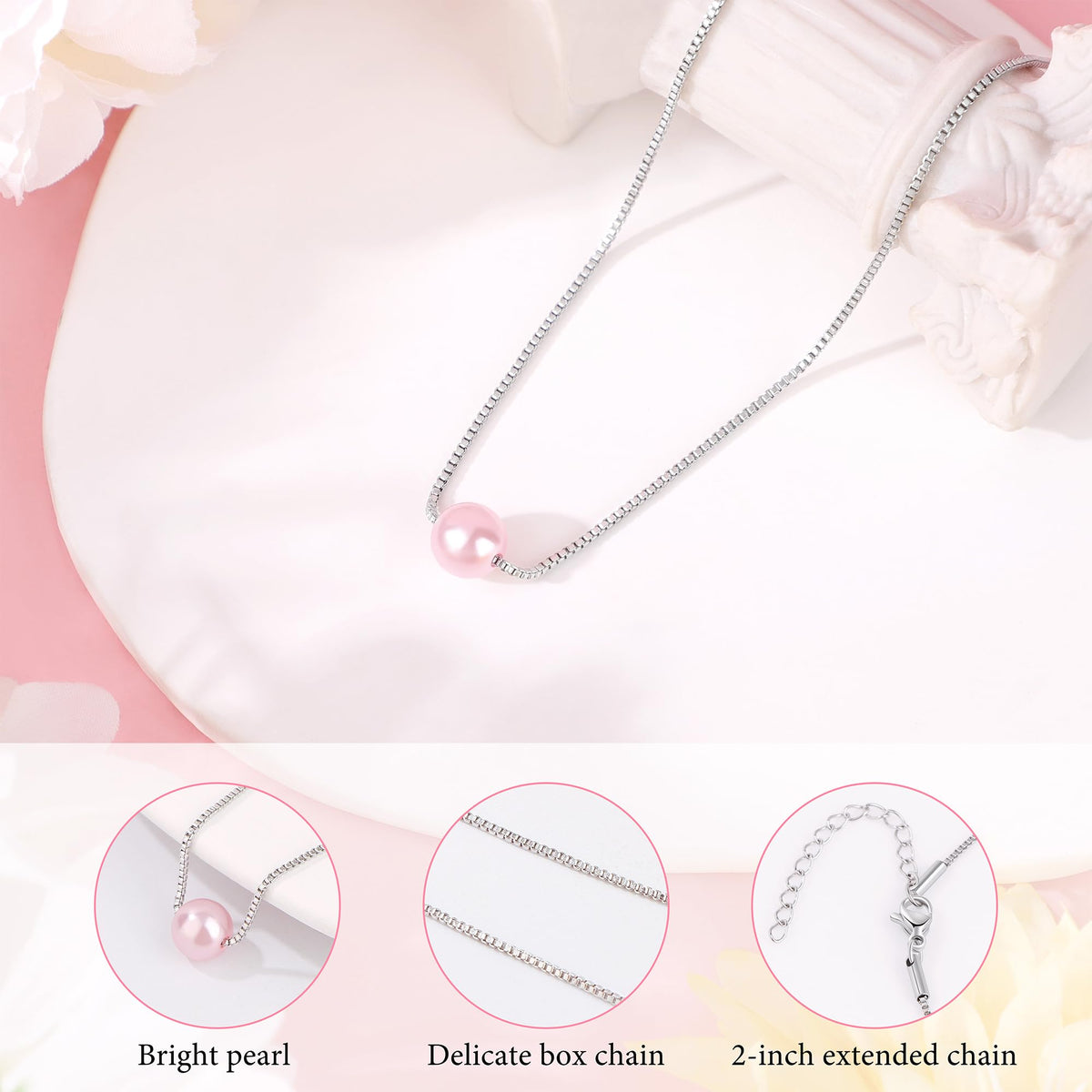 JTENGTOP pearl necklace with souvenir card adds a sweet keepsake