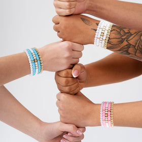 JTEWB clay beaded bracelets with gold plating for lightweight wear