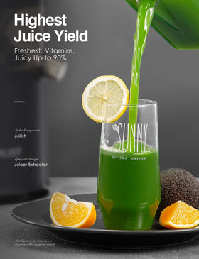 Juilist easy-clean juicer with filter brush for thorough cleaning.