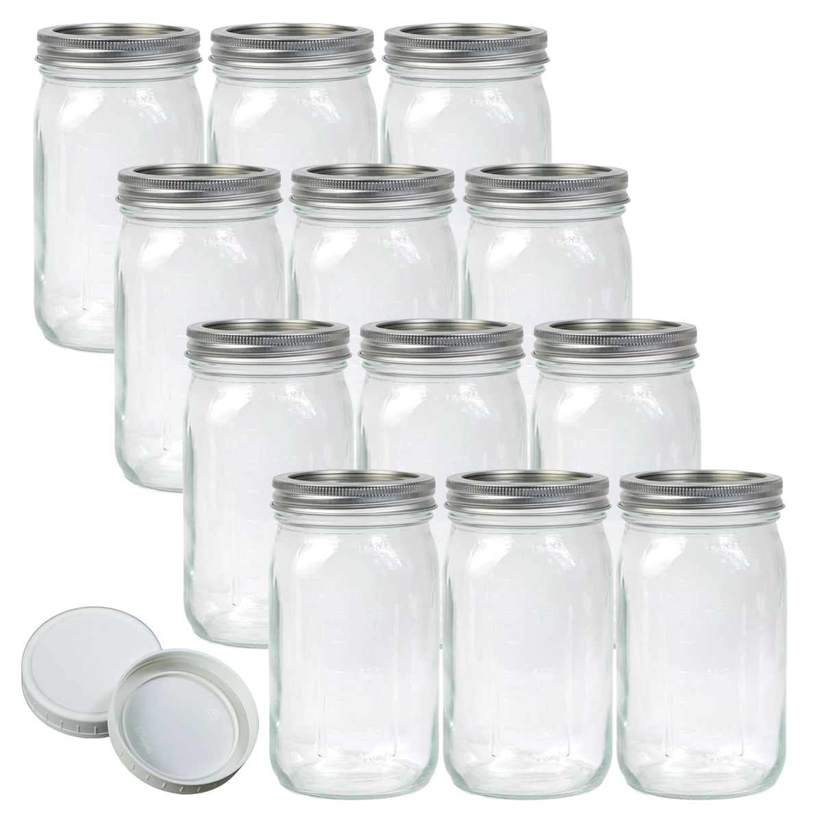 Jumterlee 32 oz wide mouth mason jar with airtight lid for easy storage
