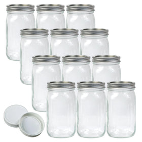 Jumterlee 32 oz wide mouth mason jar with airtight lid for easy storage