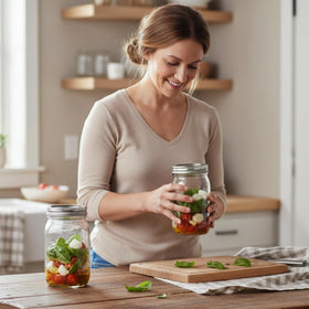 Jumterlee jars used as decorative vases for herbs or accents