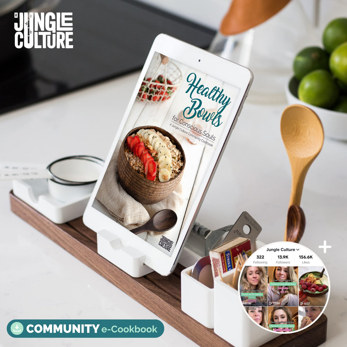 Plant based e-cookbook included with Jungle Culture coconut bowls