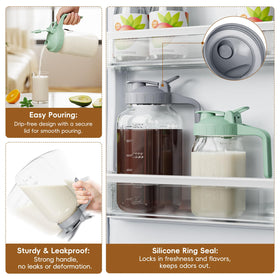 JunVpic glass mason jar with leak-proof lid for mess-free pouring
