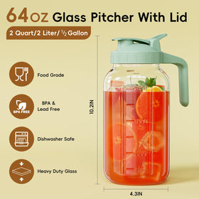 JunVpic pitcher with pour spout lid seal helps preserve freshness and reduce spills.