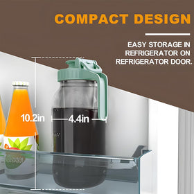 JunVpic 64oz Glass Cold Brew Pitcher with Handle & Stainless Filter
