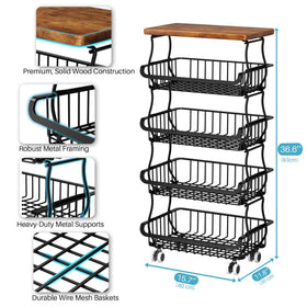 Jusdyrack rolling wheels cart enables smooth mobility for kitchen reorganizing.