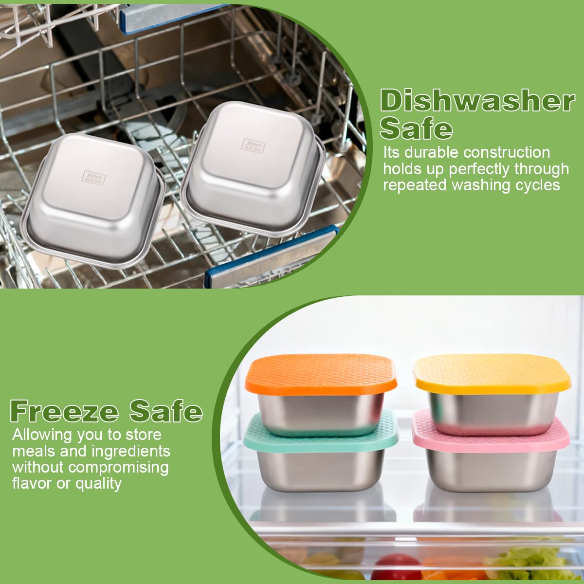 JUSTASHOW dishwasher-safe design simplifies cleanup after meals.