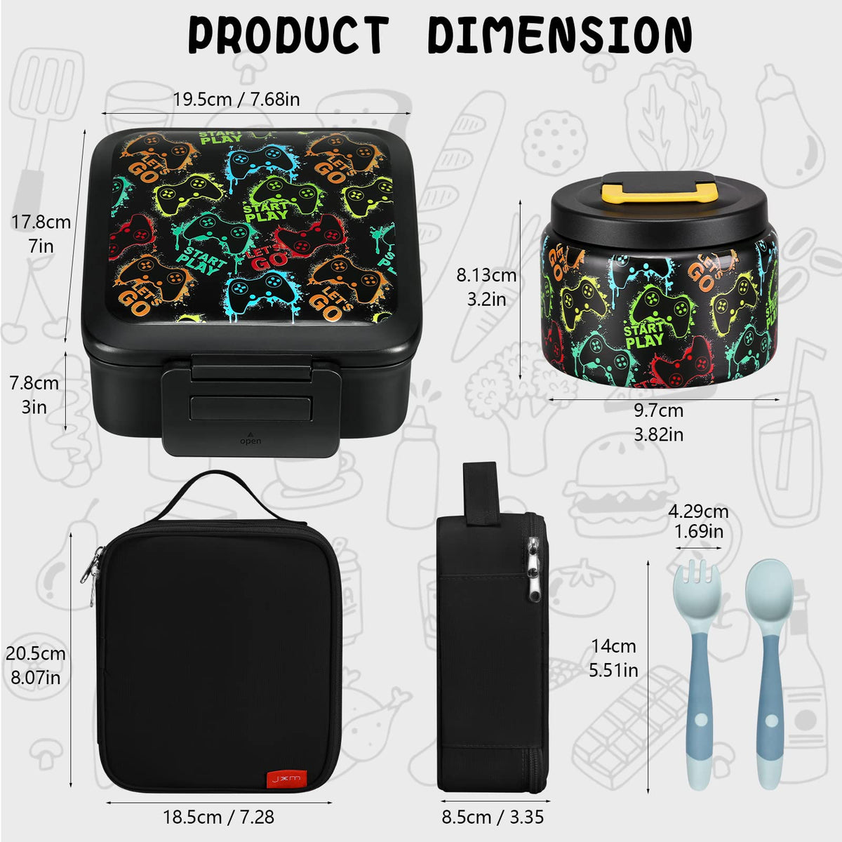 JXXM included dividers let you customize food compartments.