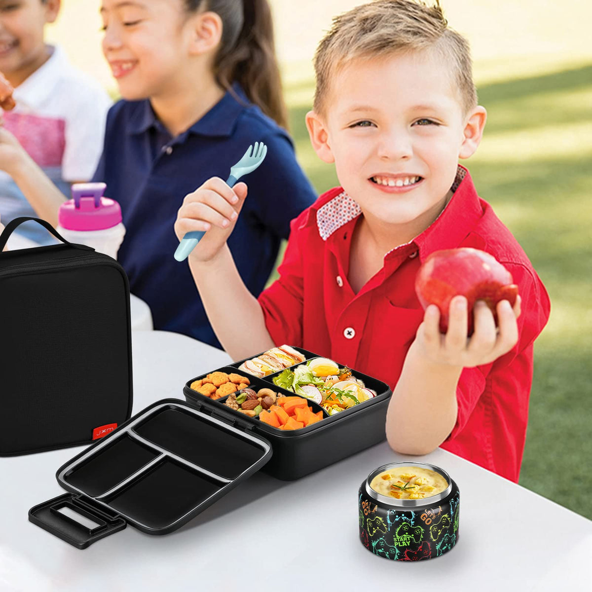 JXXM complete kids lunch set ready for school or travel.