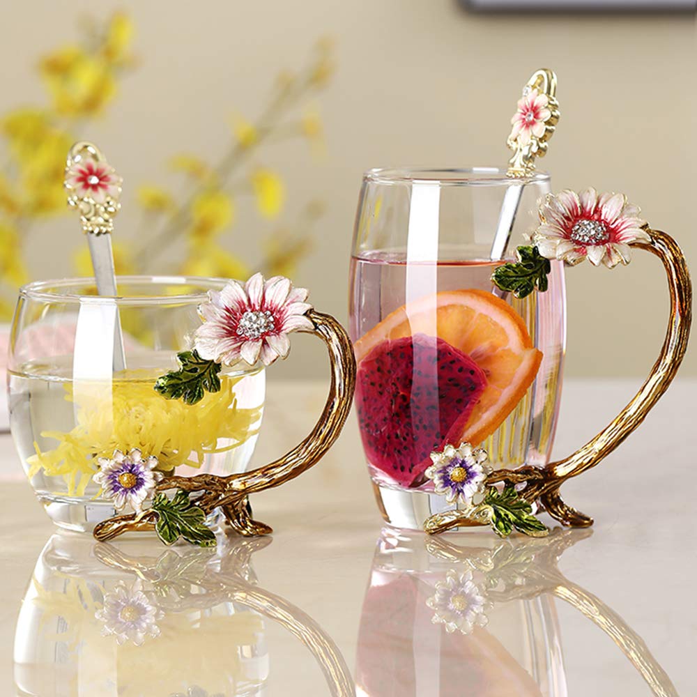 JY-Danbady sunflower glass teacup offers a cheerful daily tea ritual