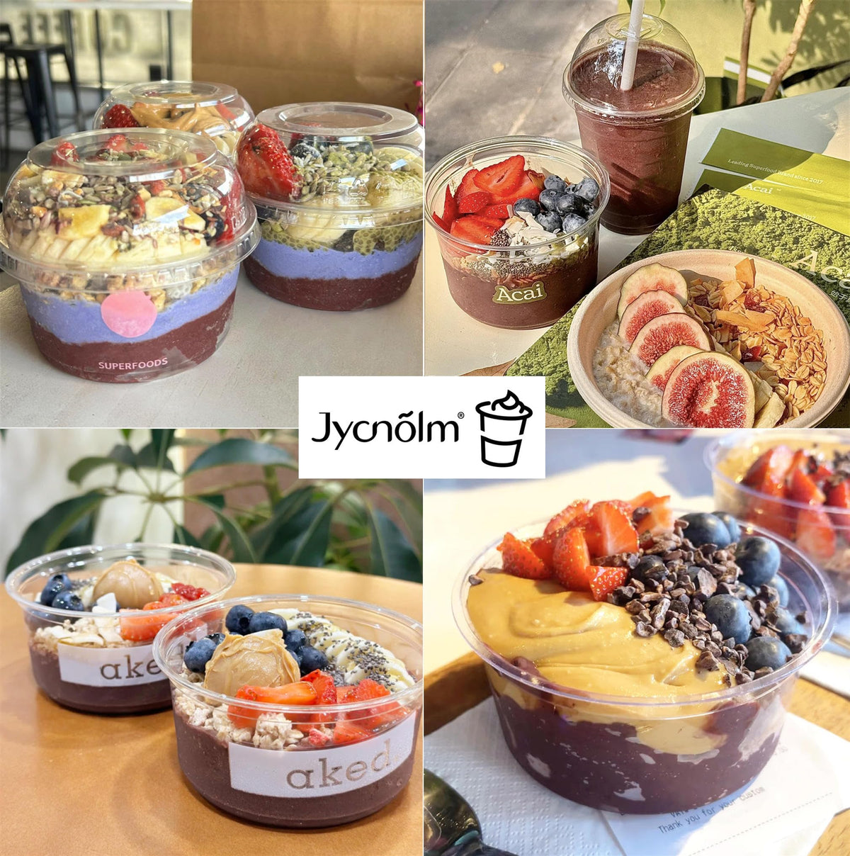 Jycnolm parfait yogurt fruit salad cups for versatile serving at parties