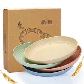 K Y KANGYUN 9in Wheat Straw Plate microwave-safe, quick reheats without warping.