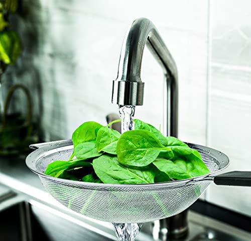 KAFOOR stainless steel strainer showing durable construction for daily use.
